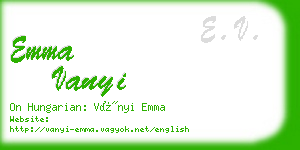 emma vanyi business card